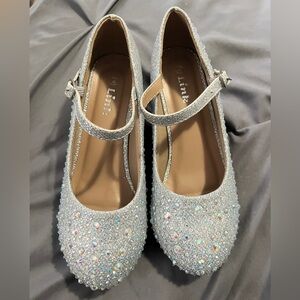 Silver sparkle heels size 4